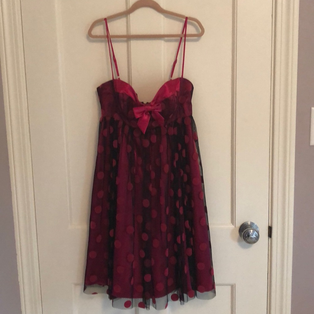 BN! no tags. Betsey Johnson pink polka dot dress